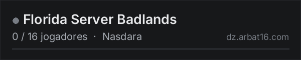 Florida Server Badlands na lista de servidores de DayZ da AR16