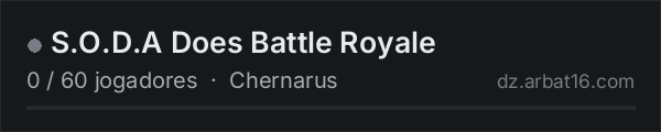 S.O.D.A Does Battle Royale na lista de servidores de DayZ da AR16