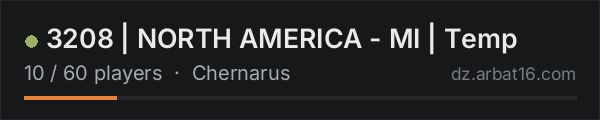 3208 | NORTH AMERICA - MI | Temp on the AR16 DayZ server list