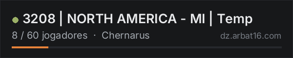 3208 | NORTH AMERICA - MI | Temp na lista de servidores de DayZ da AR16