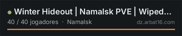 Winter Hideout | Namalsk PVE | Wiped 17-10 na lista de servidores de DayZ da AR16