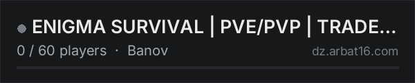 ENIGMA SURVIVAL | PVE/PVP | TRADERS | HELIS | CUSTOM ZOMBIES on the AR16 DayZ server list