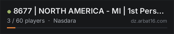 8677 | NORTH AMERICA - MI | 1st Person Only on the AR16 DayZ server list
