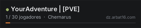 YourAdventure | [PVE] na lista de servidores de DayZ da AR16