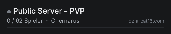 Public Server - PVP in der DayZ-Serverliste von AR16