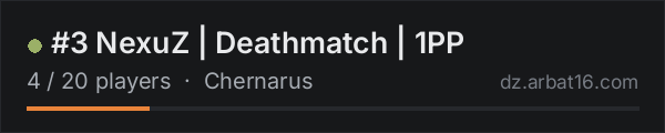 #3 NexuZ | Deathmatch | 1PP on the AR16 DayZ server list