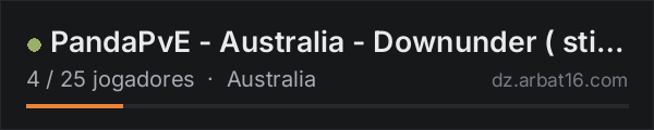 PandaPvE - Australia - Downunder ( still under construction ) na lista de servidores de DayZ da AR16