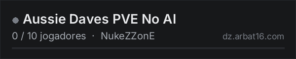Aussie Daves PVE No AI na lista de servidores de DayZ da AR16