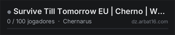 Survive Till Tomorrow EU | Cherno | Walking Dead Style na lista de servidores de DayZ da AR16