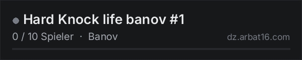 Hard Knock life banov #1 in der DayZ-Serverliste von AR16