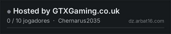 Hosted by GTXGaming.co.uk na lista de servidores de DayZ da AR16