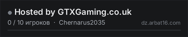 Hosted by GTXGaming.co.uk в списке серверов DayZ от AR16