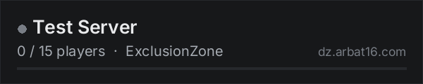 Test Server on the AR16 DayZ server list