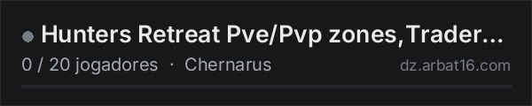 Hunters Retreat Pve/Pvp zones,Traders, New 6/30 na lista de servidores de DayZ da AR16