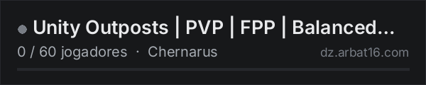 Unity Outposts | PVP | FPP | Balanced Traders | FRESH WIPE na lista de servidores de DayZ da AR16