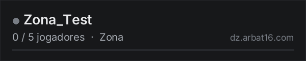 Zona_Test na lista de servidores de DayZ da AR16