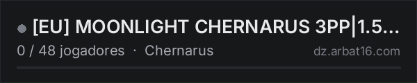 [EU] MOONLIGHT  CHERNARUS 3PP|1.5X LOOT| VANILLA na lista de servidores de DayZ da AR16