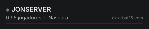 JONSERVER na lista de servidores de DayZ da AR16