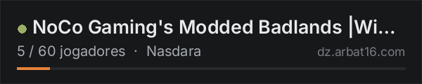 NoCo Gaming's Modded Badlands |Wiped 10/15/26|PVE|Air Drops| na lista de servidores de DayZ da AR16