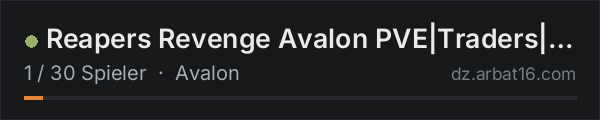 Reapers Revenge Avalon PVE|Traders|Ai|Diesel|Airdrops in der DayZ-Serverliste von AR16