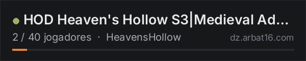 HOD Heaven's Hollow S3|Medieval Adventure|Full PVE|Quests|Facti na lista de servidores de DayZ da AR16