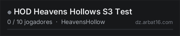 HOD Heavens Hollows S3 Test na lista de servidores de DayZ da AR16