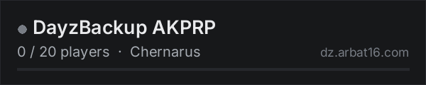DayzBackup AKPRP on the AR16 DayZ server list