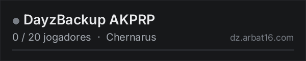 DayzBackup AKPRP na lista de servidores de DayZ da AR16