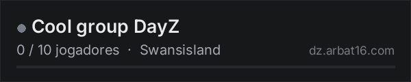 Cool group DayZ na lista de servidores de DayZ da AR16