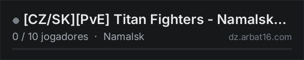 [CZ/SK][PvE] Titan Fighters - Namalsk Hardcore na lista de servidores de DayZ da AR16