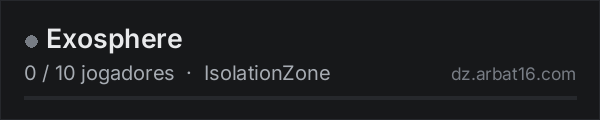 Exosphere na lista de servidores de DayZ da AR16