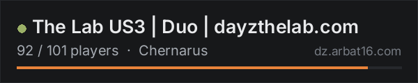 The Lab US3 | Duo | dayzthelab.com on the AR16 DayZ server list