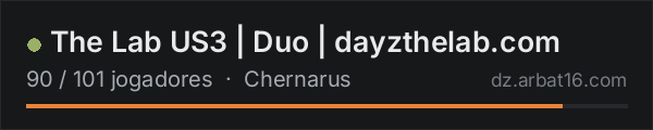 The Lab US3 | Duo | dayzthelab.com na lista de servidores de DayZ da AR16