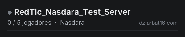 RedTic_Nasdara_Test_Server na lista de servidores de DayZ da AR16