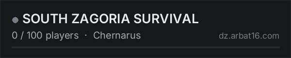 SOUTH ZAGORIA SURVIVAL on the AR16 DayZ server list