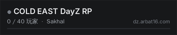 AR16 DayZ 服务器列表中的 COLD EAST DayZ RP
