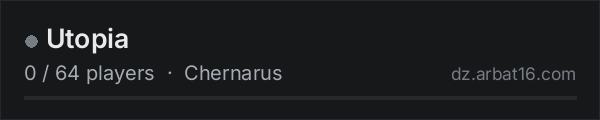 Utopia on the AR16 DayZ server list