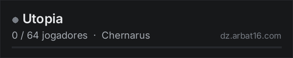Utopia na lista de servidores de DayZ da AR16