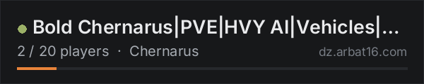 Bold Chernarus|PVE|HVY AI|Vehicles|Helis|Terje on the AR16 DayZ server list