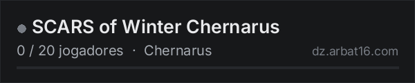 SCARS of Winter Chernarus na lista de servidores de DayZ da AR16