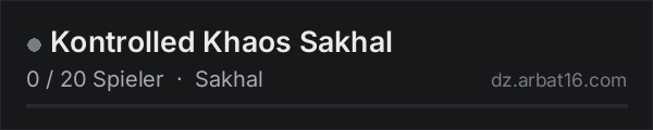 Kontrolled Khaos Sakhal in der DayZ-Serverliste von AR16