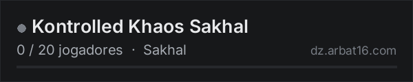 Kontrolled Khaos Sakhal na lista de servidores de DayZ da AR16