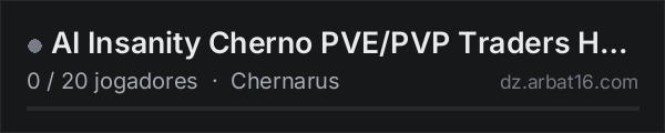 AI Insanity Cherno PVE/PVP Traders Helis  AI Combatants na lista de servidores de DayZ da AR16