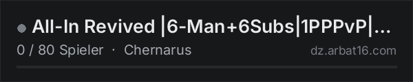 All-In Revived |6-Man+6Subs|1PPPvP|WeekendRaiding|KOTH|Airdrops in der DayZ-Serverliste von AR16