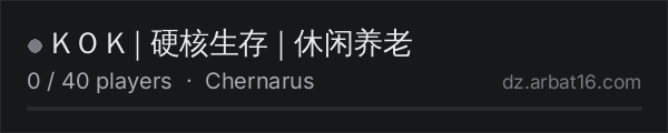 K O K | 硬核生存 | 休闲养老 on the AR16 DayZ server list