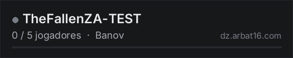 TheFallenZA-TEST na lista de servidores de DayZ da AR16