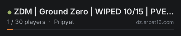 ZDM | Ground Zero | WIPED 10/15 | PVE | STALKER on the AR16 DayZ server list
