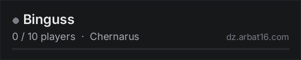 Binguss on the AR16 DayZ server list