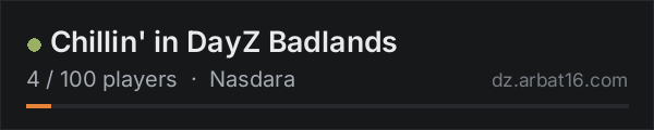 Chillin' in DayZ Badlands on the AR16 DayZ server list