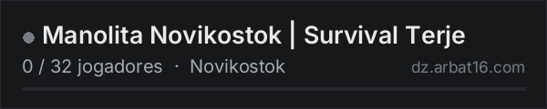Manolita Novikostok | Survival Terje na lista de servidores de DayZ da AR16